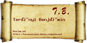Terényi Benjámin névjegykártya