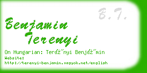 benjamin terenyi business card